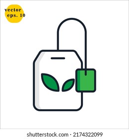 Plantilla de vectores de diseño de logotipo de icono de bolsita de té