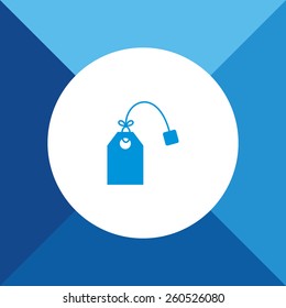 Tea Bag Icon on Blue Background. Eps-10.