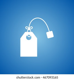 Tea bag Icon on blue color. 