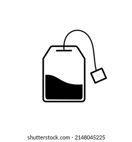 Tea bag icon on white background.