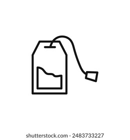 Icono de bolso de té contorno colección en negro