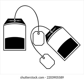 Tea Bag Icon, Porous, Sealed Bag Containing Tea Leaves Vector Art Illustration