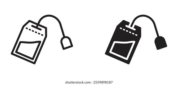 Tea bag Icon set in black color for ui designs