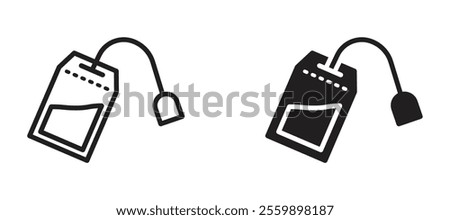 Tea bag Icon set in black color for ui designs
