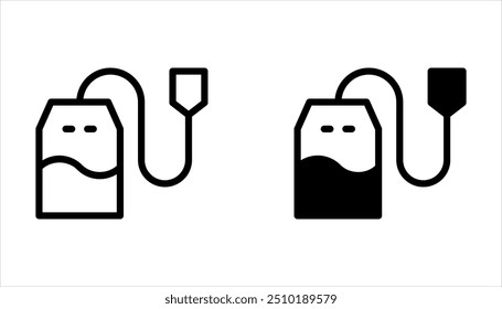 Conjunto de iconos de bolsita de té. Símbolo de Vector de Teabag sobre fondo blanco