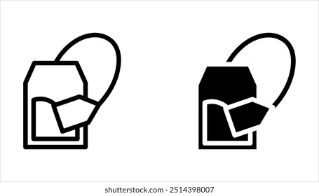 Conjunto de iconos de bolsita de té. Símbolo de Vector de Teabag sobre fondo blanco