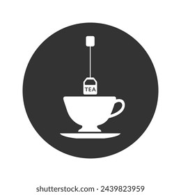 Tea bag icon, silhouette, sign on white background vector