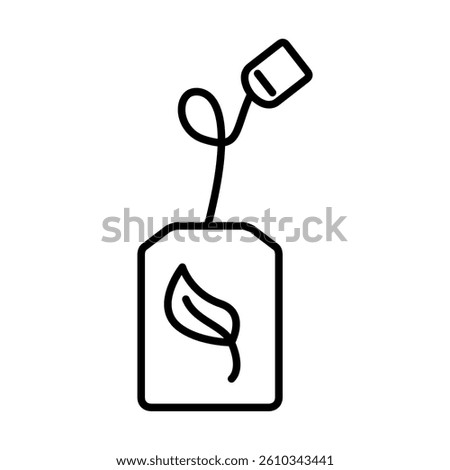 tea bag icon, simple flat style, illustration, logo sign symbol pictogram template, for ui or ux isolated on white for mobile app, editable