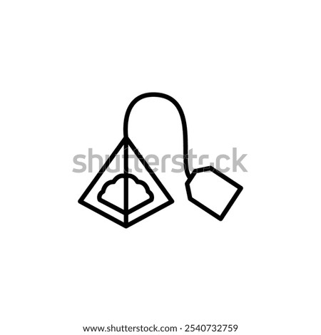 Tea bag icon. Simple pyramid-shaped tea bag icon for social media, app, and web design. Vector illustration