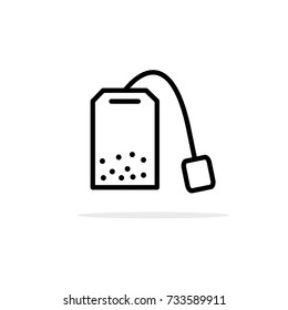 Tea bag icon. Tea time symbol. Flat design. Vector Illustration.