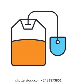 Icono de bolso de té con fondo blanco Vector ilustración de stock