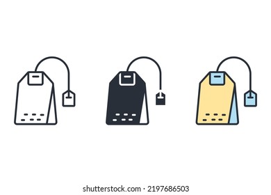 símbolo de iconos de bolsos de té elementos vectoriales para web infográfica