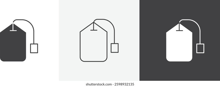 Tea bag icons in Thin line black color. flat simple vector symbols illustration.