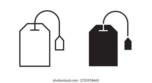 Iconos de la bolsa de té. Icono lineal de Vector aislado sobre fondo blanco.
