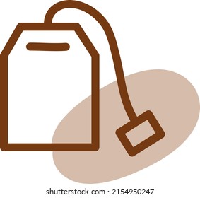 Tea bag, illustration, vector on a white background.