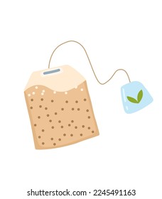 tea bag. Isolated hand drawn tea bag illustration

