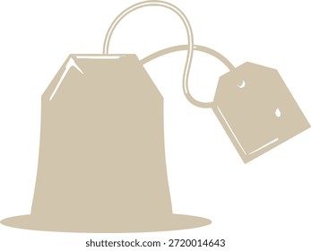 Bolsa de té con hojas de té y etiqueta