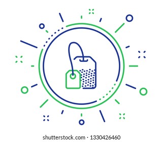 Tea bag line icon. Brew hot drink sign. Breakfast beverage symbol. Quality design elements. Technology tea bag button. Editable stroke. Vector