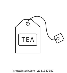 Tea bag line icon flat vector illustration