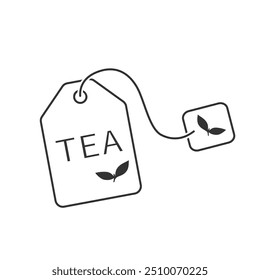 Tea bag line icon flat vector illustration