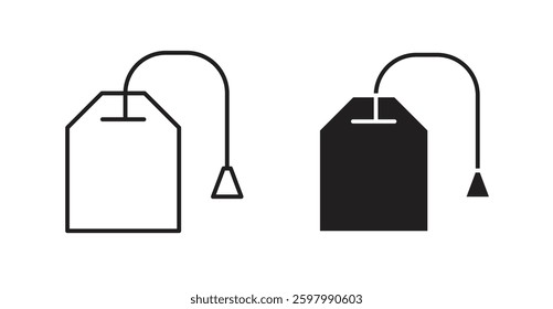 Tea bag line icon vector set.