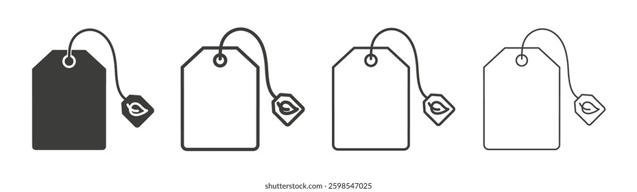 Tea bag line icon vector illustration set.