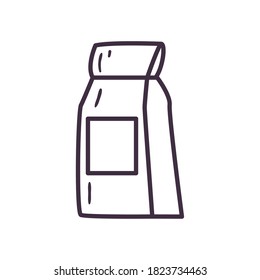 Diseño de iconos con estilo de línea de bolsos de té, desayuno de bebida horaria y tema de bebidas Ilustración vectorial