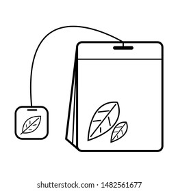 Tea bag line vector icon for web.