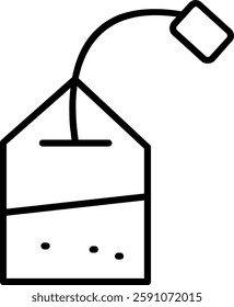 Tea Bag Line Vector Icon Design