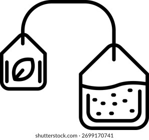 Bolsa de té Line Vector Icon Design