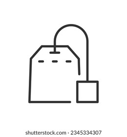 Tea bag, linear icon. Line with editable stroke