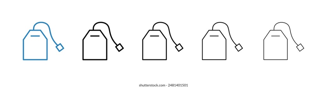 Tea bag liner icon vector set.