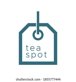 tea bag minimalist logo vector template