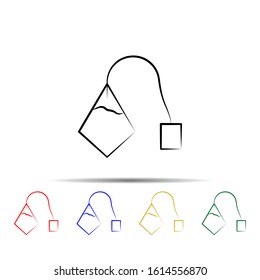 Tea bag multi color style icon. Simple thin line, outline vector of tea icons for ui and ux, website or mobile application