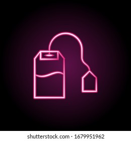 Tea bag neon icon. Simple thin line, outline vector of tea icons for ui and ux, website or mobile application