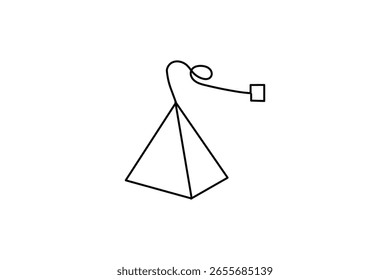 Esquema de la bolsa de té con línea continua ilustración de arte minimalista aislado sobre fondo blanco limpio