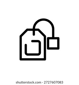 design de vetor de ícone de esboço de saco de chá bom para web ou aplicativo móvel