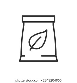 Tea bag packaging, linear icon. Line with editable stroke