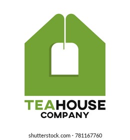 Tea bag and real estate logo