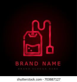 Tea bag red chromium metallic logo