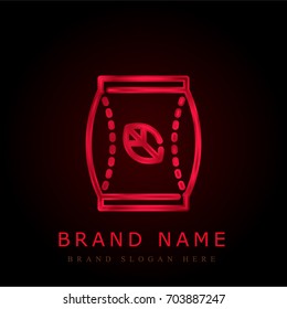 Tea bag red chromium metallic logo