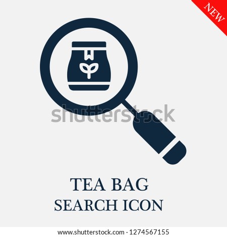 Tea bag search icon. Editable Tea bag search icon for web or mobile.