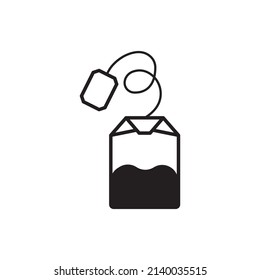 Tea bag simple black icon.