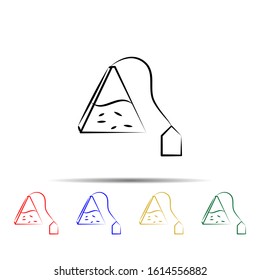 Tea bag triangle multi color style icon. Simple thin line, outline vector of tea icons for ui and ux, website or mobile application