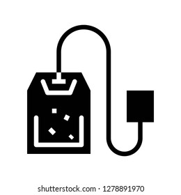 Tea bag vector, coffee related solid design