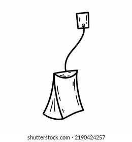 Tea bag. Vector doodle illustration. Sketch.