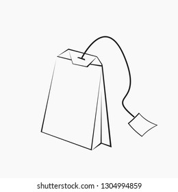 Tea bag vector icon.