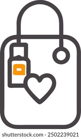 Tea bag vector, icon of hot drink. 