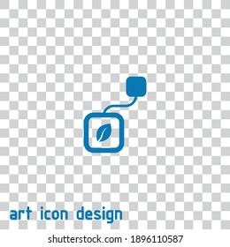 tea bag vector icon on an abstract background