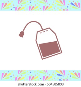 Tea bag vector icon on white background. Isolated illustration. Business picture.